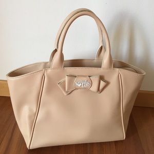 Braccialini leather handbag- blush rose